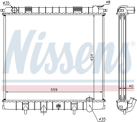 Radiator, engine cooling - 64302A NISSENS