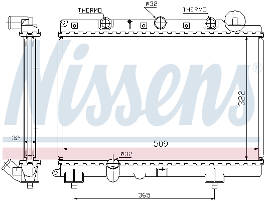 Radiator, engine cooling - 64305A NISSENS
