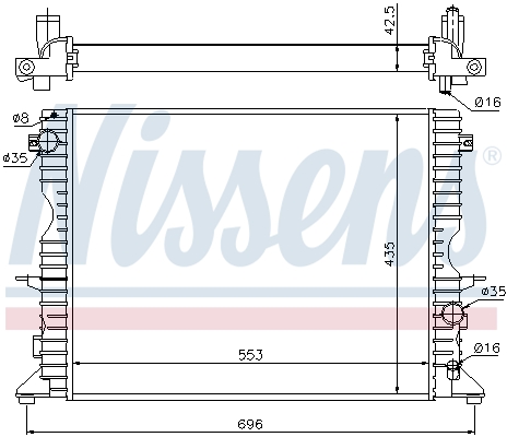 Radiator, engine cooling - 64311A NISSENS
