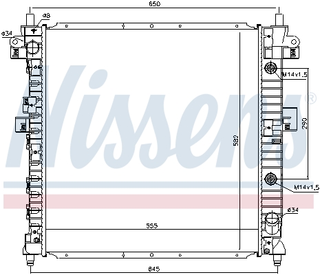 Radiator, engine cooling - 64316 NISSENS