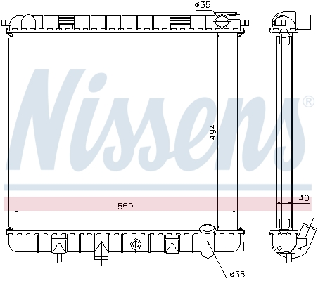 Radiator, engine cooling - 64319A NISSENS