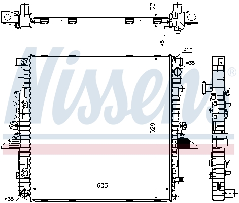 Радиатор, охлаждение двигателя - 64320A NISSENS