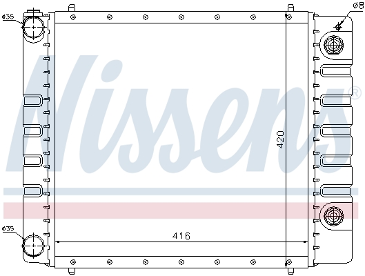 Radiator, engine cooling - 64328 NISSENS