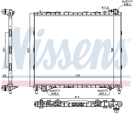Radiator, engine cooling - 64331 NISSENS
