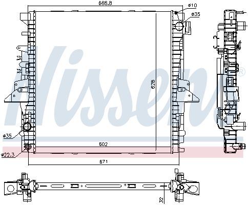 Radiator, engine cooling - 64333 NISSENS