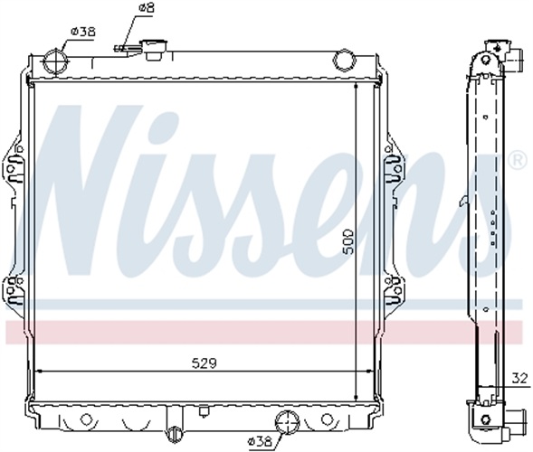 Radiator, engine cooling - 64598A NISSENS