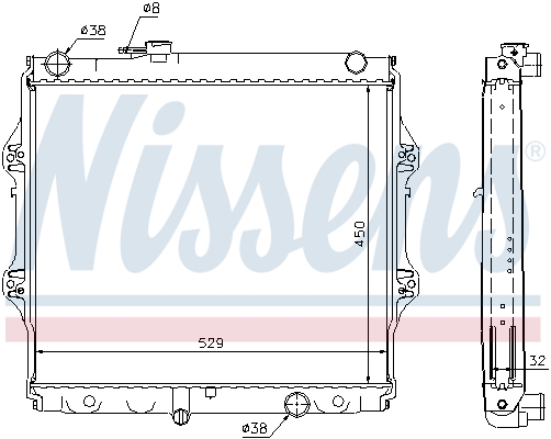 Radiator, engine cooling - 64599A NISSENS
