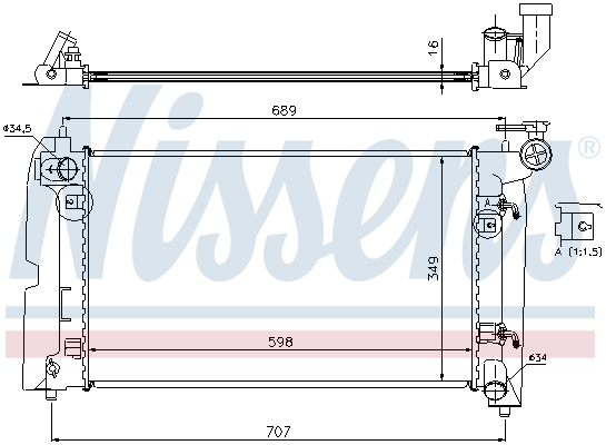 Radiator, engine cooling - 646321 NISSENS