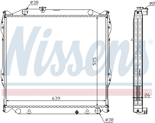 Radiator, engine cooling - 64636A NISSENS
