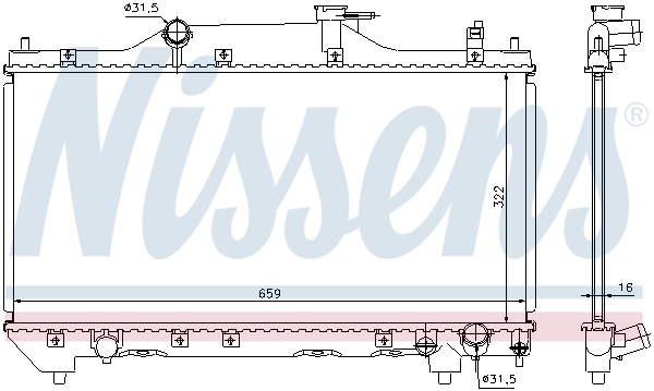 Radiator, engine cooling - 64640A NISSENS