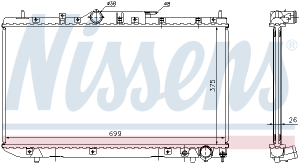 Radiator, engine cooling - 64643A NISSENS