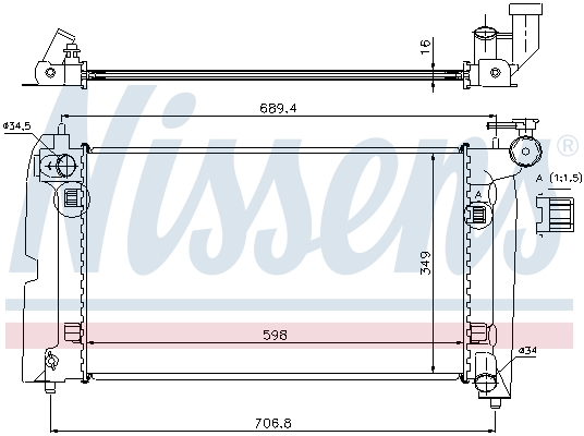 Radiator, engine cooling - 64646A NISSENS