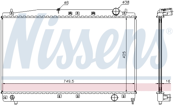 Radiator, engine cooling - 64654A NISSENS