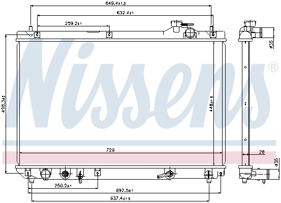 Radiator, engine cooling - 64659 NISSENS