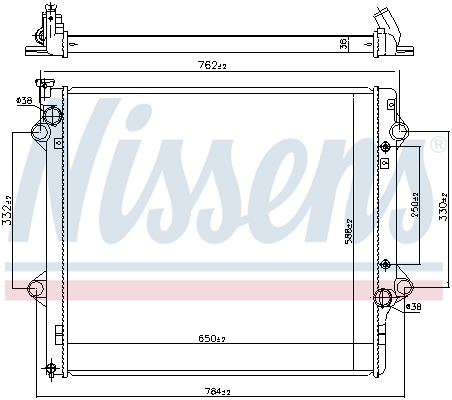 Radiator, engine cooling - 64661 NISSENS