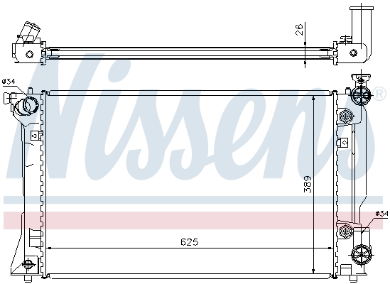 Radiator, engine cooling - 64668A NISSENS