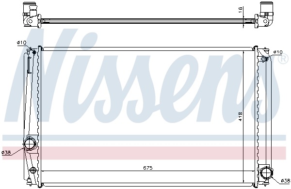 Radiator, engine cooling - 64678A NISSENS