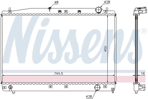 Radiator, engine cooling - 646802 NISSENS