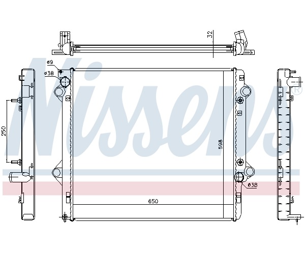 Radiator, engine cooling - 646804 NISSENS