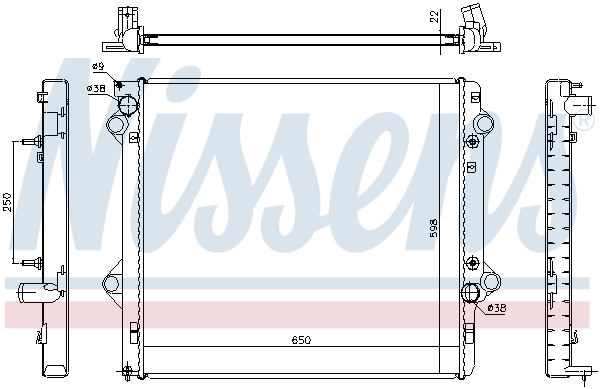 Radiator, engine cooling - 646805 NISSENS