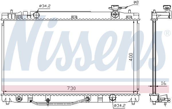 Radiator, engine cooling - 646808 NISSENS