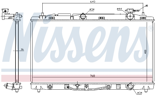 Radiator, engine cooling - 646812 NISSENS