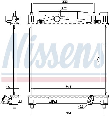 Radiator, engine cooling - 646816 NISSENS
