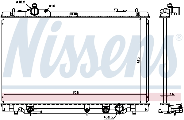 Radiator, engine cooling - 646819 NISSENS