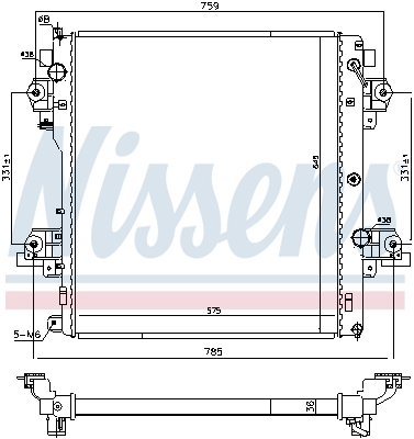 Radiator, engine cooling - 646824 NISSENS