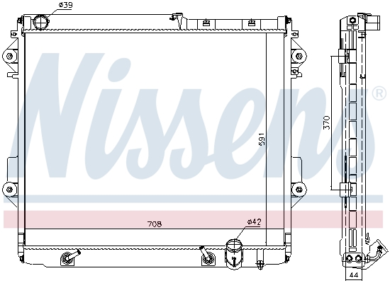Radiator, engine cooling - 646826 NISSENS