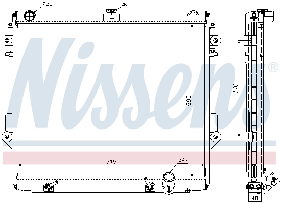 Radiator, engine cooling - 646827 NISSENS