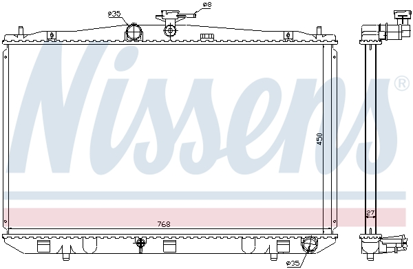 Radiator, engine cooling - 646833 NISSENS