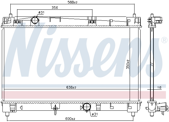 Radiator, engine cooling - 646847 NISSENS