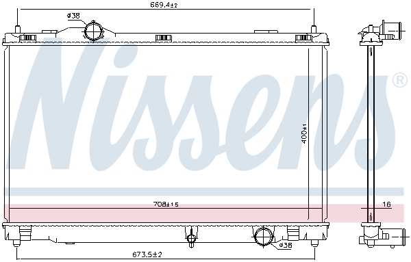 Radiator, engine cooling - 646856 NISSENS