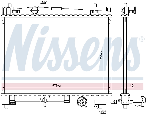 Radiator, engine cooling - 646859 NISSENS