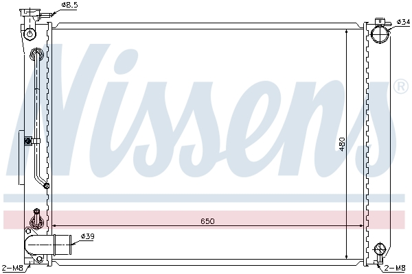Radiator, engine cooling - 646866 NISSENS