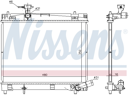 Radiator, engine cooling - 646868 NISSENS