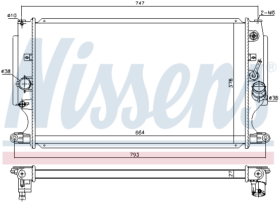 Radiator, engine cooling - 646875 NISSENS
