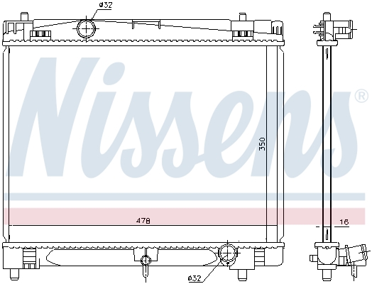 Radiator, engine cooling - 646877 NISSENS