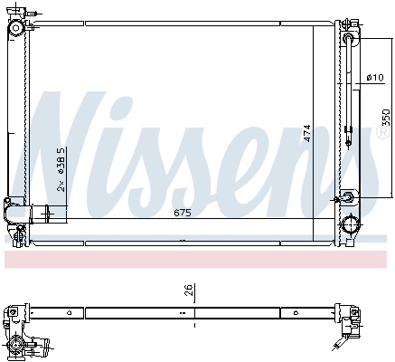 Radiator, engine cooling - 646887 NISSENS