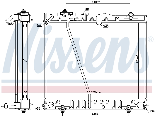 Radiator, engine cooling - 646893 NISSENS