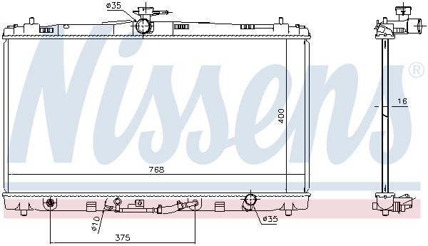 Radiator, engine cooling - 646906 NISSENS