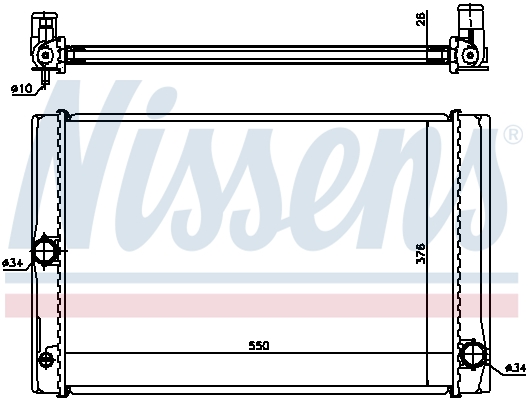 Radiator, engine cooling - 64691 NISSENS