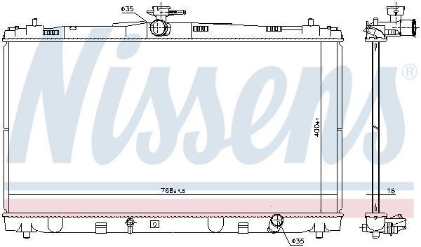 Radiator, engine cooling - 646935 NISSENS
