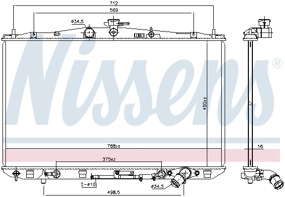 Radiator, engine cooling - 646936 NISSENS