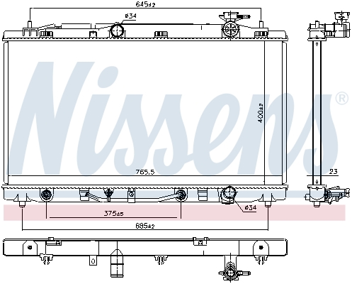 Radiator, engine cooling - 646938 NISSENS