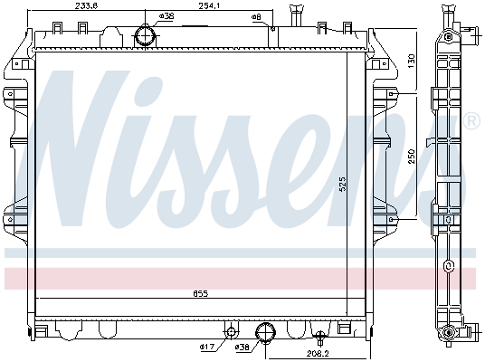 Radiator, engine cooling - 646939 NISSENS