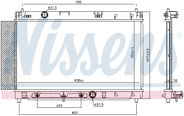 Radiator, engine cooling - 646942 NISSENS