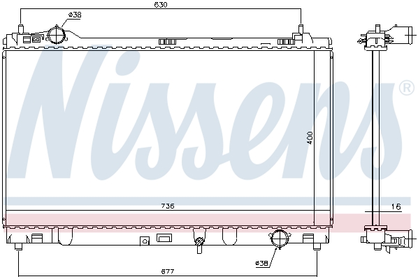 Radiator, engine cooling - 646948 NISSENS