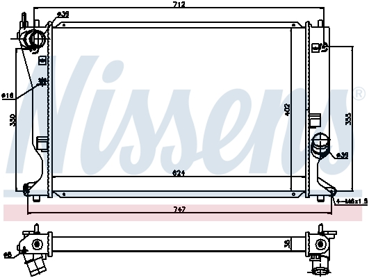 Radiator, engine cooling - 64695 NISSENS